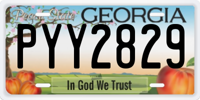 GA license plate PYY2829