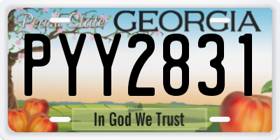 GA license plate PYY2831