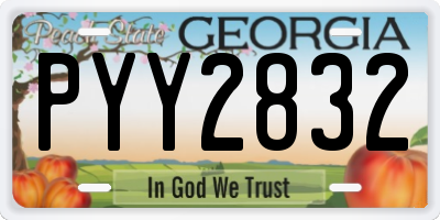 GA license plate PYY2832