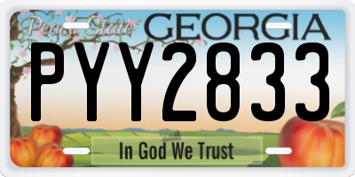 GA license plate PYY2833