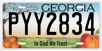 GA license plate PYY2834