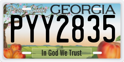 GA license plate PYY2835