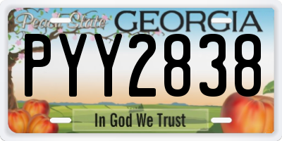 GA license plate PYY2838