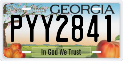 GA license plate PYY2841