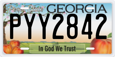 GA license plate PYY2842
