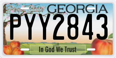 GA license plate PYY2843