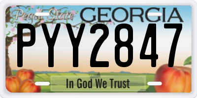 GA license plate PYY2847