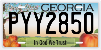 GA license plate PYY2850