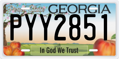 GA license plate PYY2851