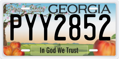 GA license plate PYY2852