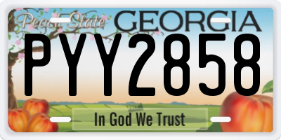 GA license plate PYY2858