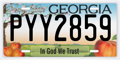 GA license plate PYY2859