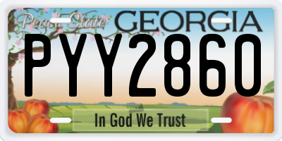 GA license plate PYY2860