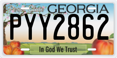 GA license plate PYY2862
