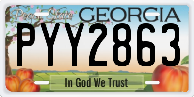 GA license plate PYY2863