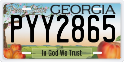 GA license plate PYY2865