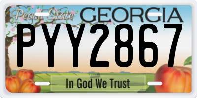 GA license plate PYY2867