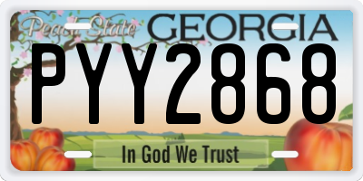 GA license plate PYY2868