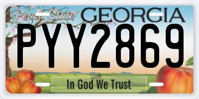 GA license plate PYY2869