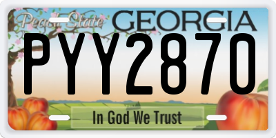 GA license plate PYY2870