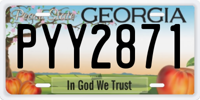 GA license plate PYY2871