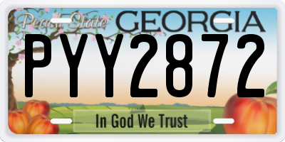 GA license plate PYY2872