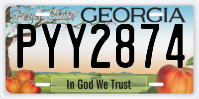 GA license plate PYY2874