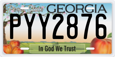GA license plate PYY2876