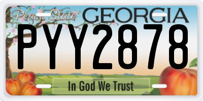GA license plate PYY2878