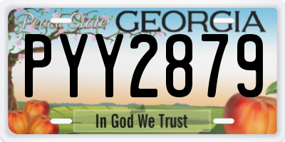 GA license plate PYY2879