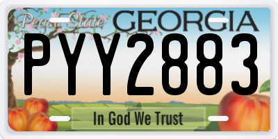 GA license plate PYY2883