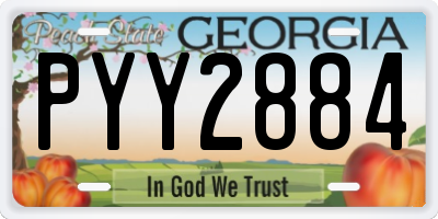 GA license plate PYY2884
