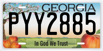 GA license plate PYY2885