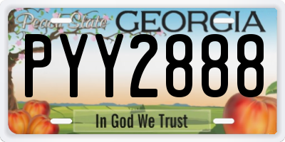 GA license plate PYY2888