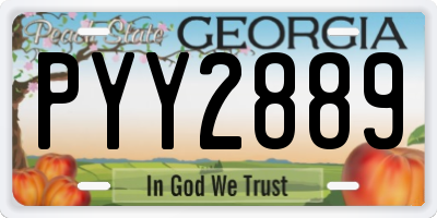 GA license plate PYY2889
