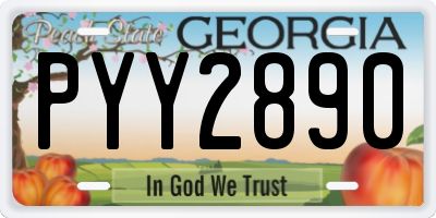GA license plate PYY2890