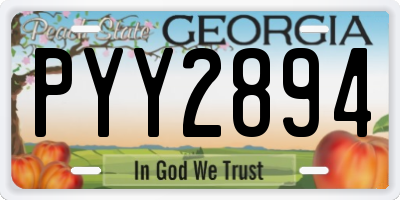 GA license plate PYY2894