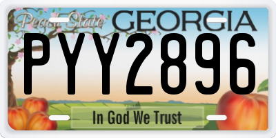 GA license plate PYY2896