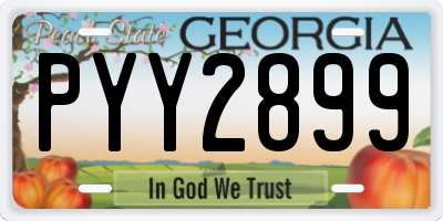 GA license plate PYY2899