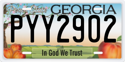 GA license plate PYY2902