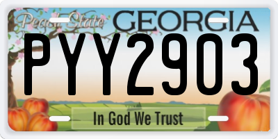 GA license plate PYY2903