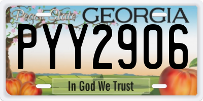 GA license plate PYY2906