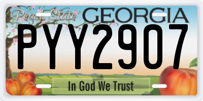 GA license plate PYY2907