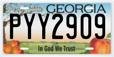 GA license plate PYY2909