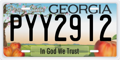 GA license plate PYY2912