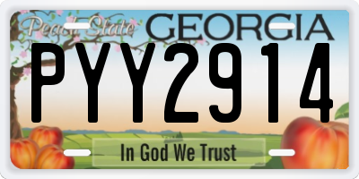 GA license plate PYY2914