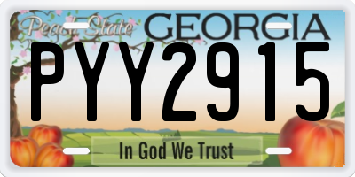 GA license plate PYY2915