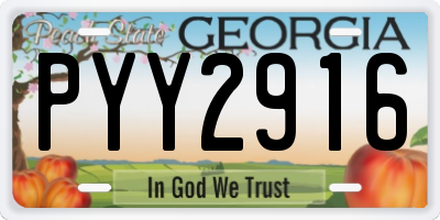 GA license plate PYY2916