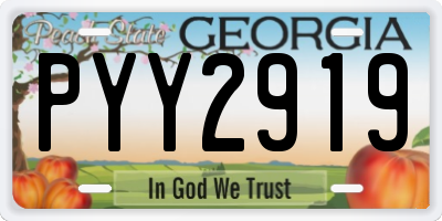 GA license plate PYY2919