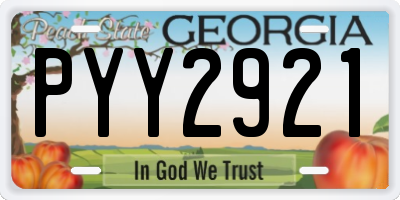 GA license plate PYY2921